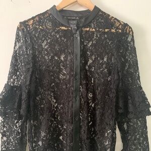 Zara button down evening blouse